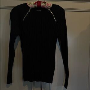INC International Concepts Black Sweater